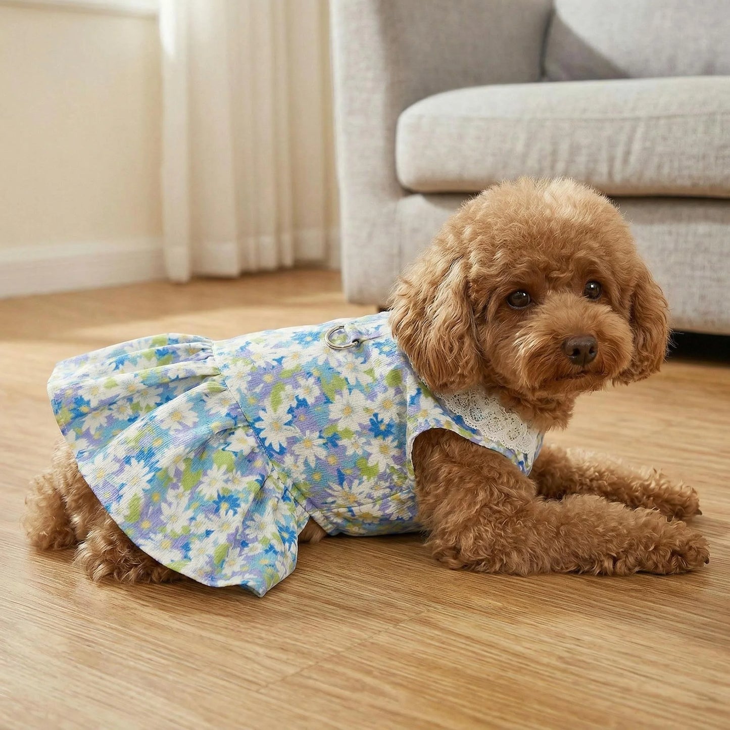 Princess Cooling Dress for Small Dogs & Cats with Leash Ring