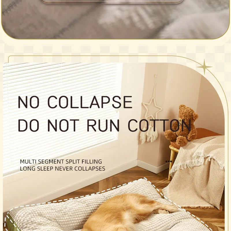 Fleece Dog Bed Mat with Detachable Cushion – Warm Washable Sleeping Pad for Small, Medium & Large Dogs