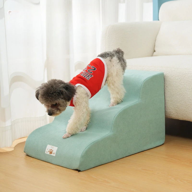 Memory Foam Pet Ramp Stairs for Dogs & Cats – Removable Washable Cover, 2, 3 & 4 Step Options