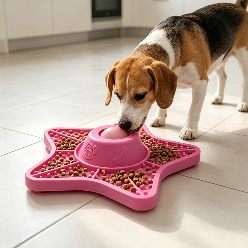 2-in-1 Star Shaped Silicone Slow Feeder & Lick Mat for Dogs & Cats