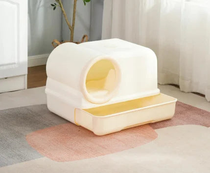 Extra Large Enclosed Self-Cleaning Cat Litter Box — Anti-Splash Foldable Drawer & Odour Control