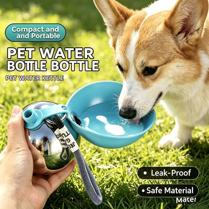 Portable Stainless Steel Water Dispenser for Dogs