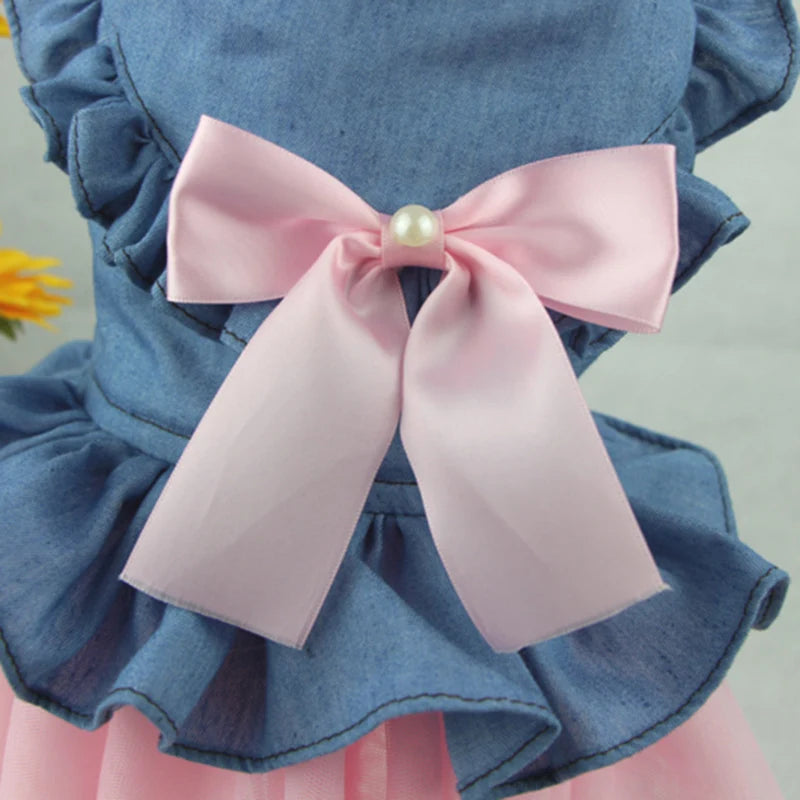 Denim Princess Dress for Small Dogs & Cats — XS to XXL