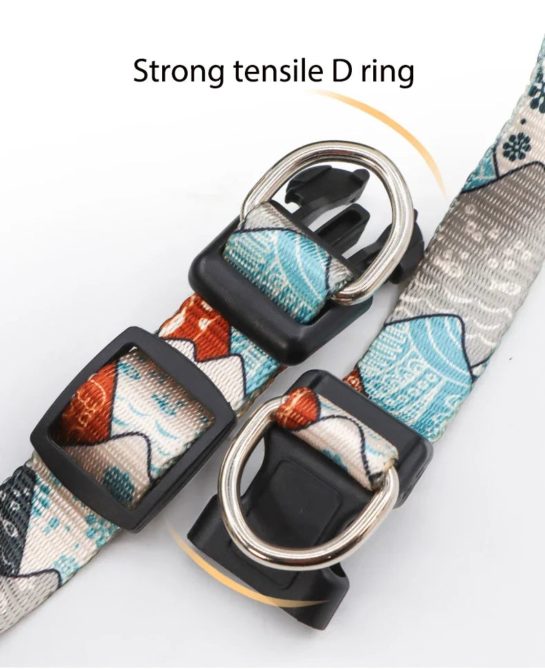 Reflective Breathable Mesh Dog Collar with Double D-Ring – All Sizes