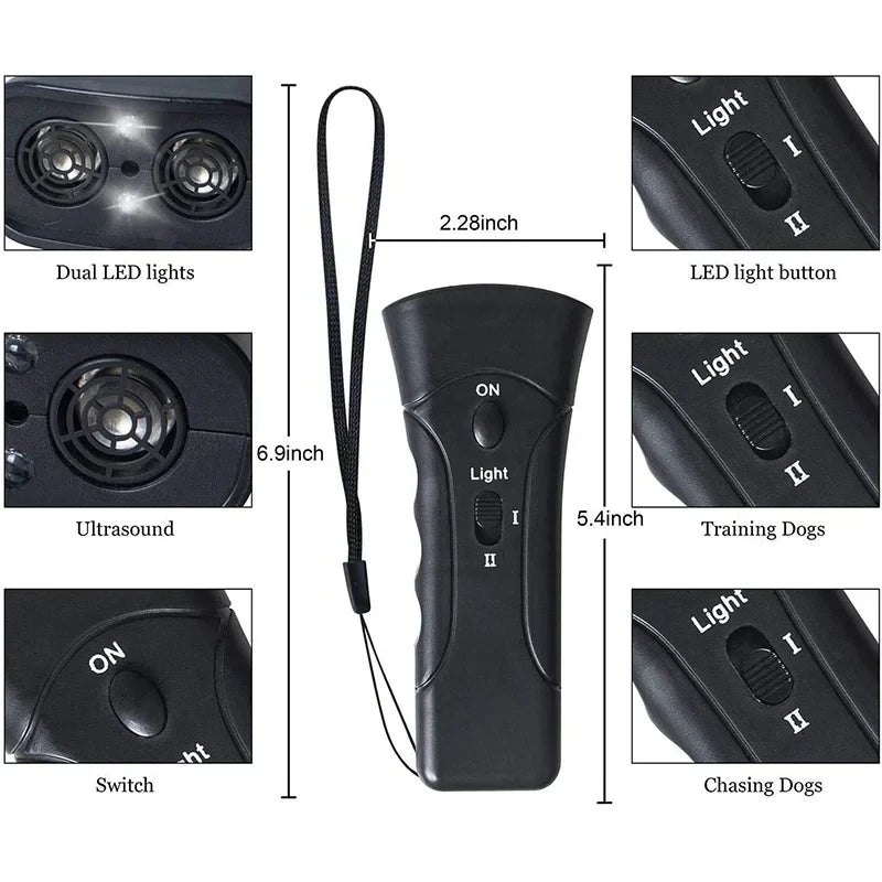 Ultrasonic Anti-Bark Dog Training Device with LED