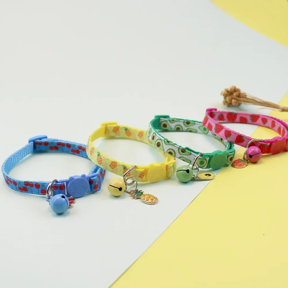Fruit-Themed Pet Collar with Bell