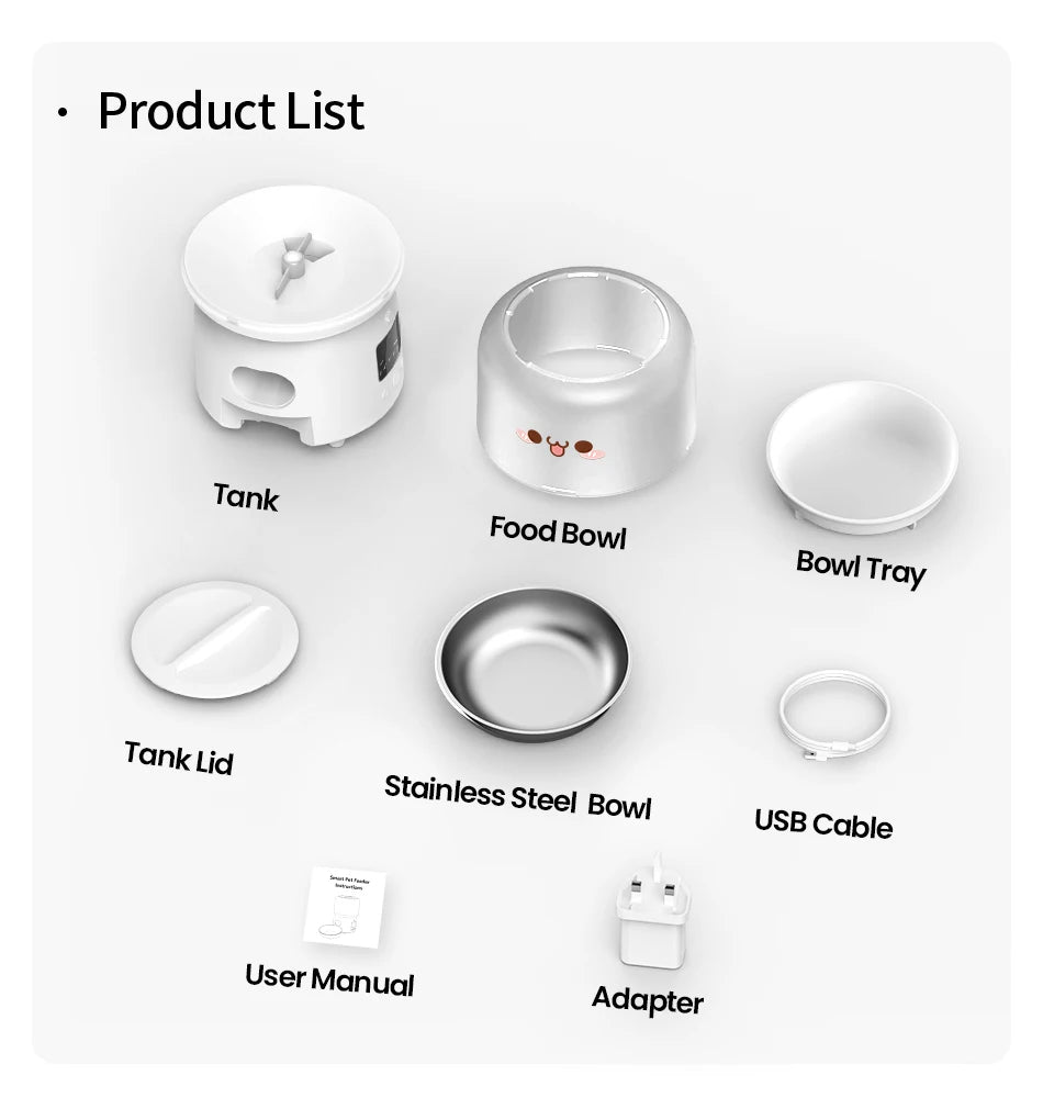 3L Smart WiFi Automatic Pet Feeder with Button Control and Remote Feeding