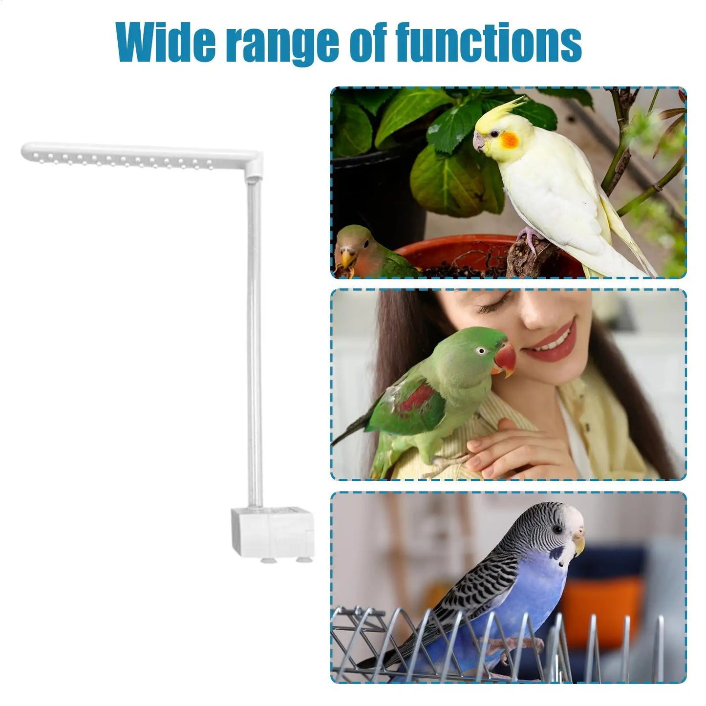 Automatic Bird Bath Fountain with USB Pump for Parrots & Cage Birds