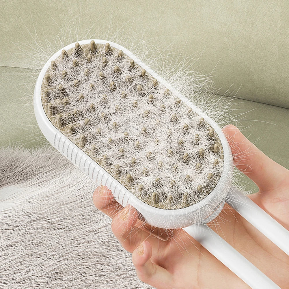 3-in-1 Electric Steam Spray Grooming Brush for Cats & Dogs