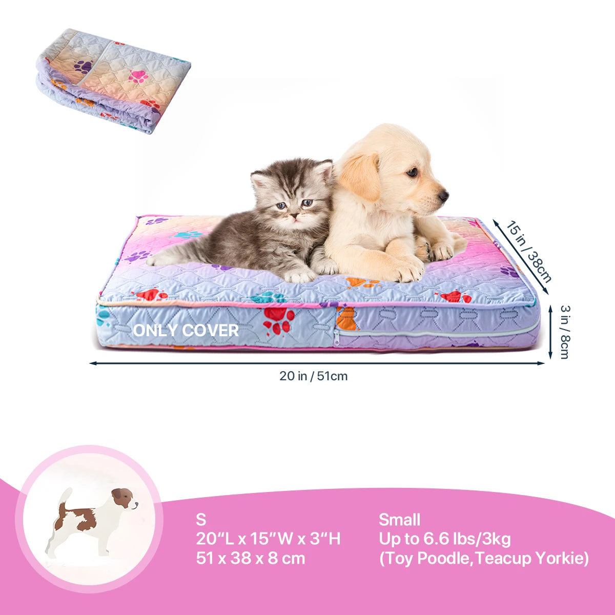 Orthopedic Dog Bed Washable Cover — Multi-Needle Quilted Foam Mat for Large Dogs & Crates