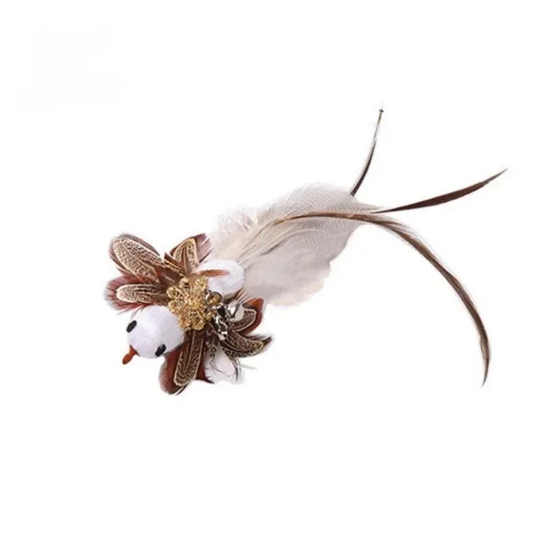 Interactive Feather Wand Cat Toy with Bell