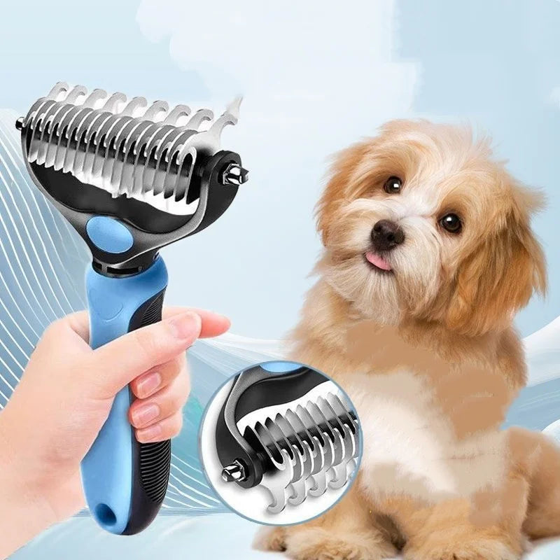 Double-Sided Pet Deshedding & Dematting Comb