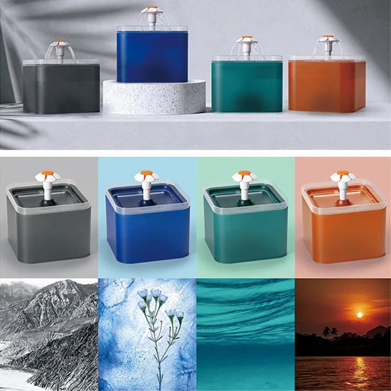 Filtered Pet Water Fountain with LED Light