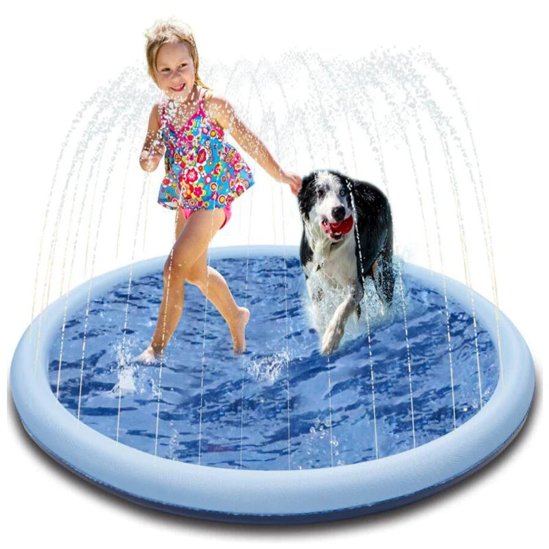 outdoor Summer Pet Swimming Pool Inflatable Water Sprinkler Pad Play Cooling Mat Outdoor Interactive Fountain Toy for Dogs