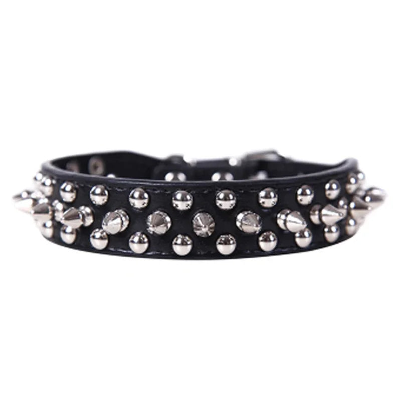PU Leather Punk Rivet Spiked Collar for Small Dogs & Cats