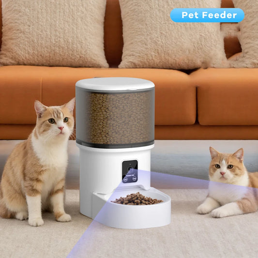 Distributeur automatique de croquettes 4L pour chat avec caméra HD – Gamelle en acier inoxydable