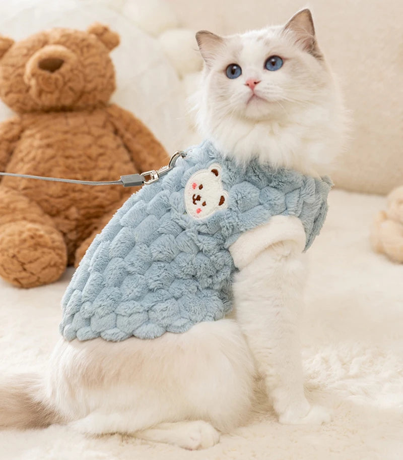 Fleece Button Jacket for Cats & Small Dogs