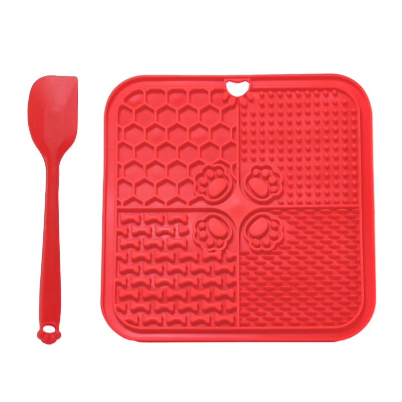 Silicone Slow Feeding Lick Mat with Spatula