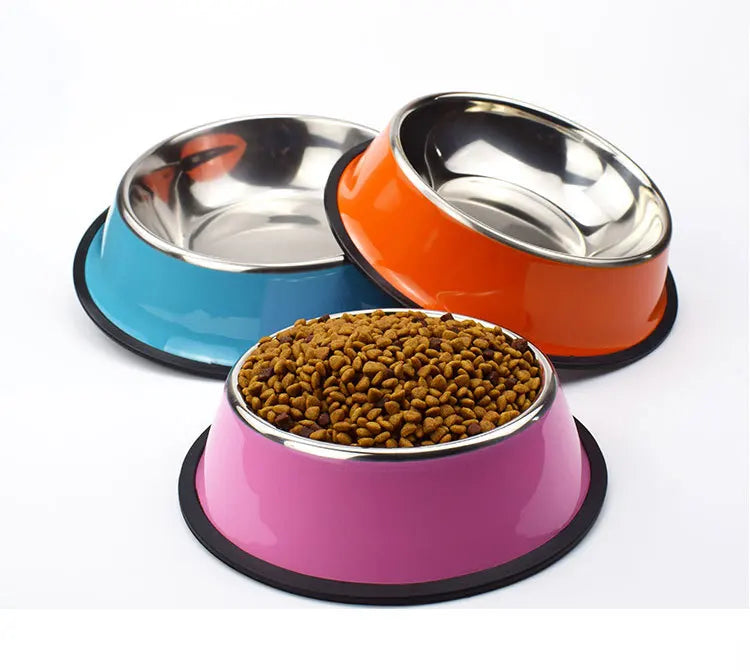 Stainless Steel Pet Food & Water Bowl for Dogs & Cats