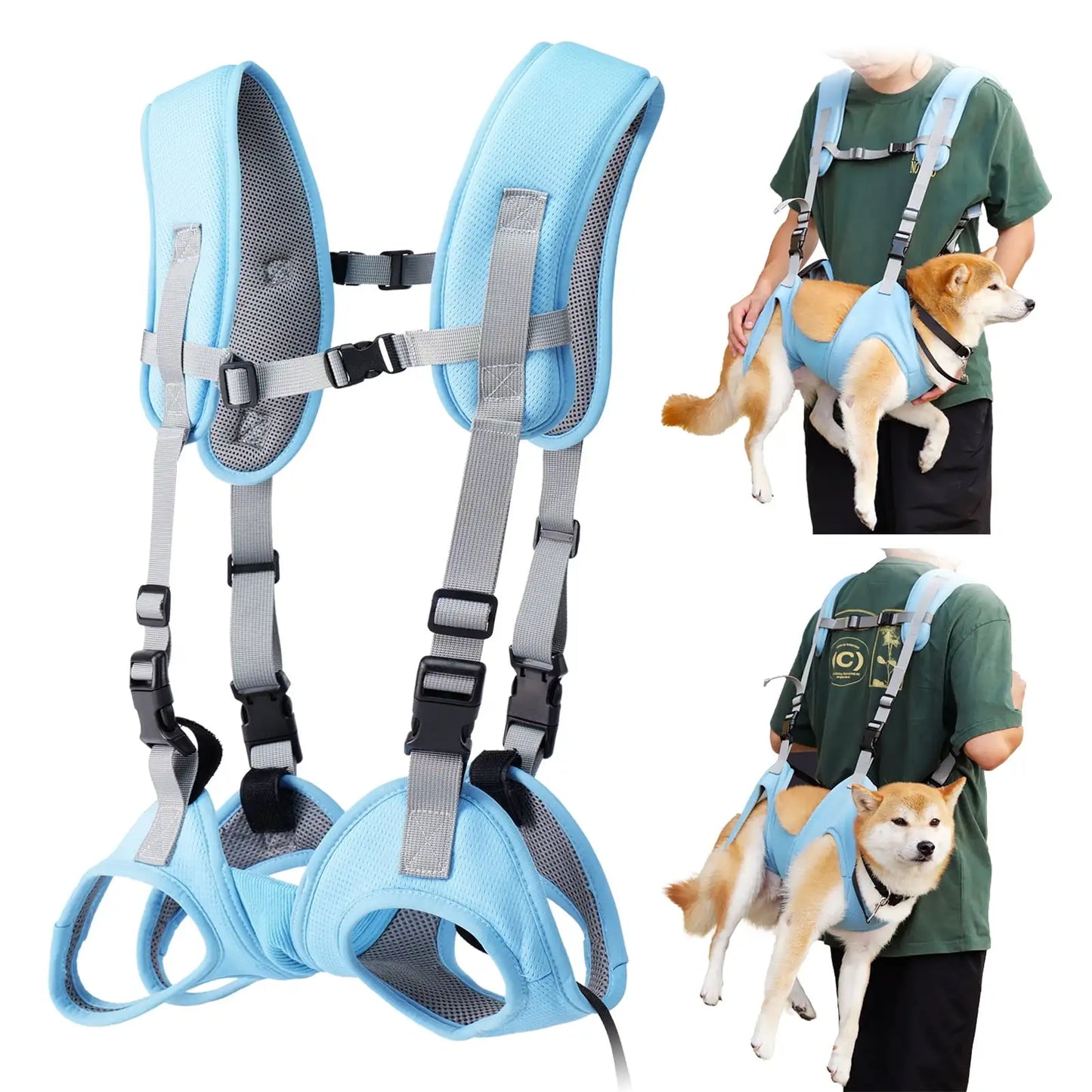Dog Carrier Backpack & Front Carrier with Lift Harness - Legs Out Design