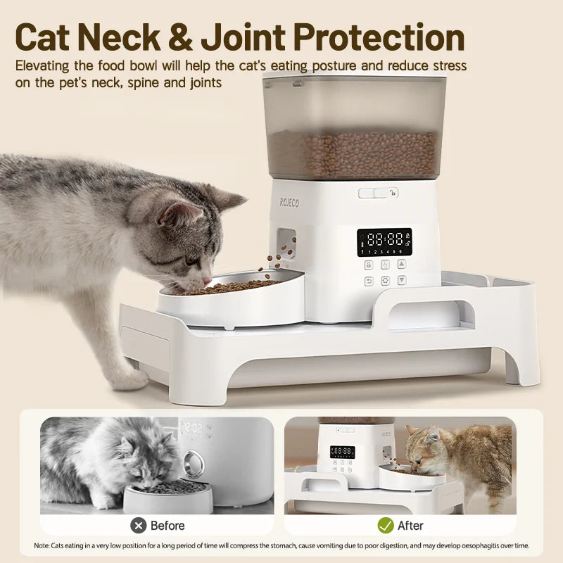 Support de Gamelle Réglable en Hauteur pour Animaux de Compagnie - Support Surélevé pour Chats et Chiens