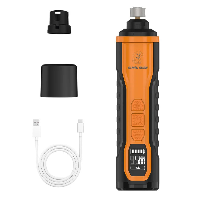 Rechargeable Pet Nail Grinder with LED Light & 5 Speed Settings
