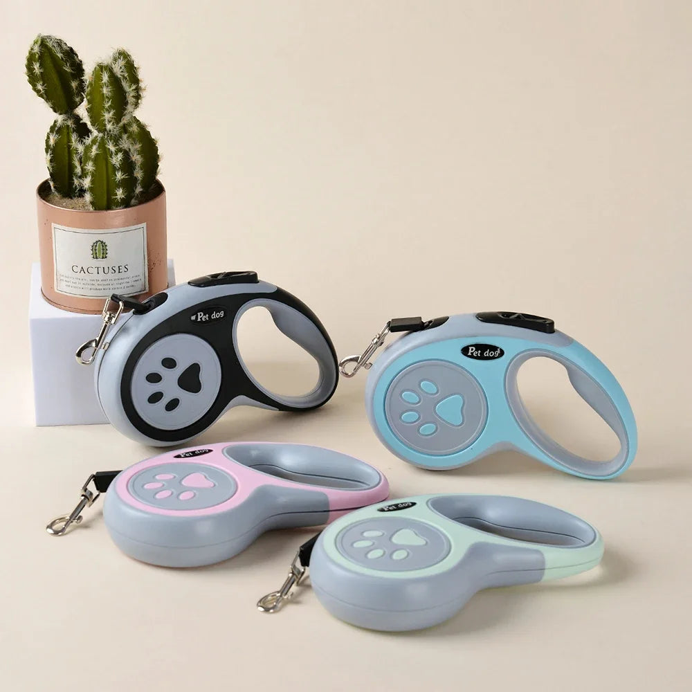 Retractable Dog Leash with One-Button Lock