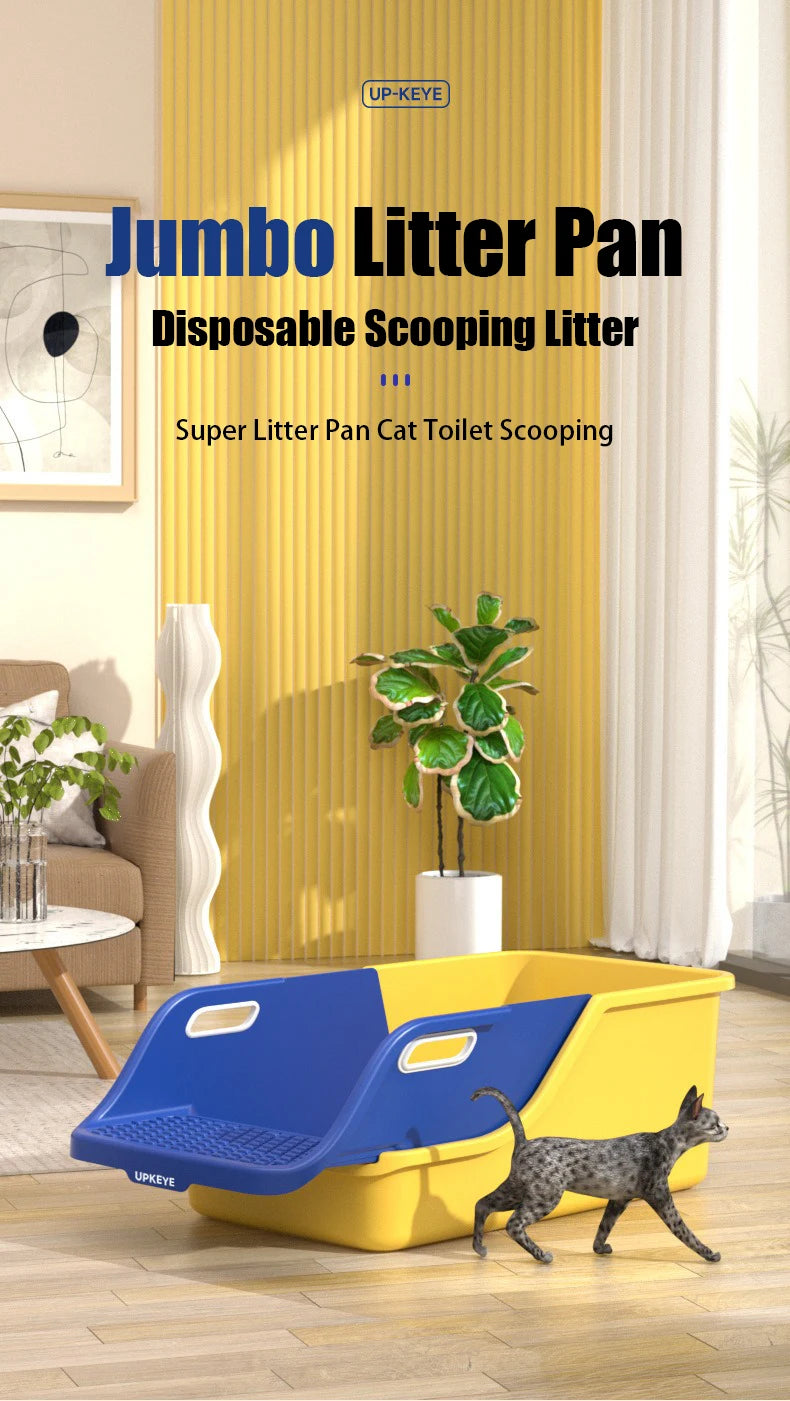 Extra Large Semi-Enclosed Cat Litter Box — Splash-Proof, Easy-Clean, Multi-Cat