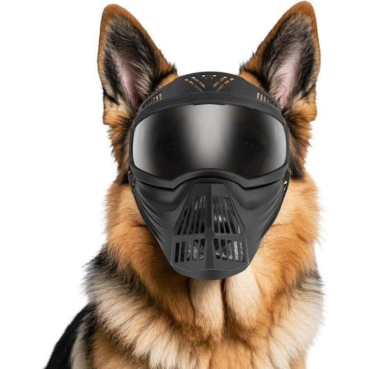 Dog Goggles with Face Shield - Adjustable Mask for Large Breeds