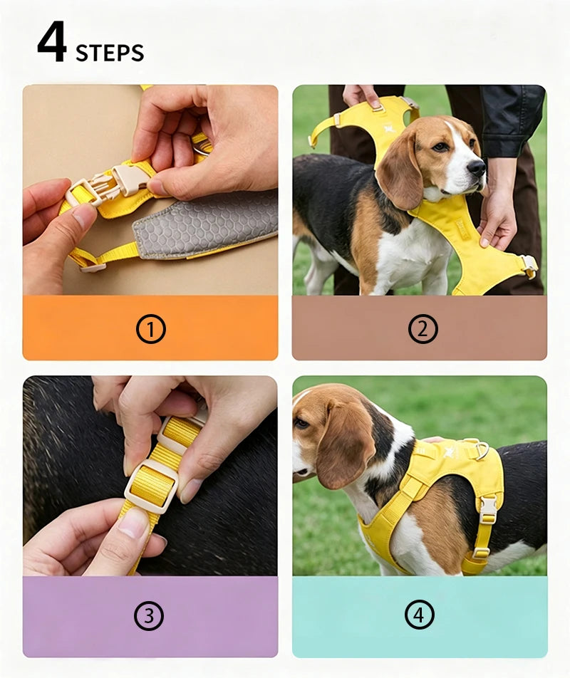 Lightweight Dog Harness & Leash Set Anti-Pull Escape-Proof Pet Walking Lead for Small Medium Large Dogs