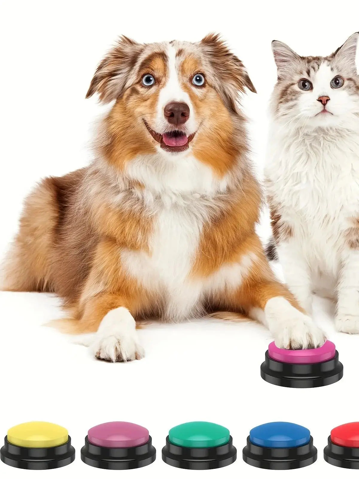 Bouton de communication pour animaux de compagnie - Buzzer vocal enregistrable pour l'entraînement des chiens et des chats