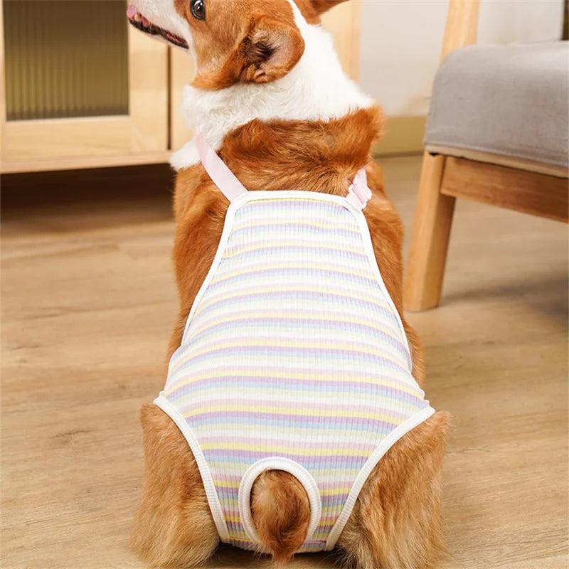 Striped Adjustable Physiological Shorts for Female Dogs