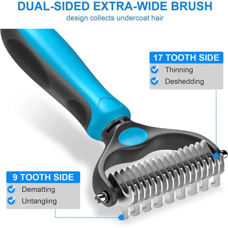 2-in-1 Pet Deshedding & Dematting Brush