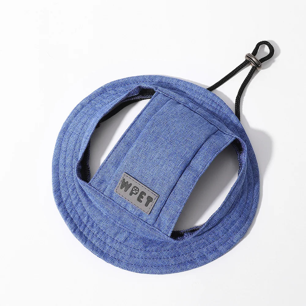 Washed Denim Dog Sun Hat