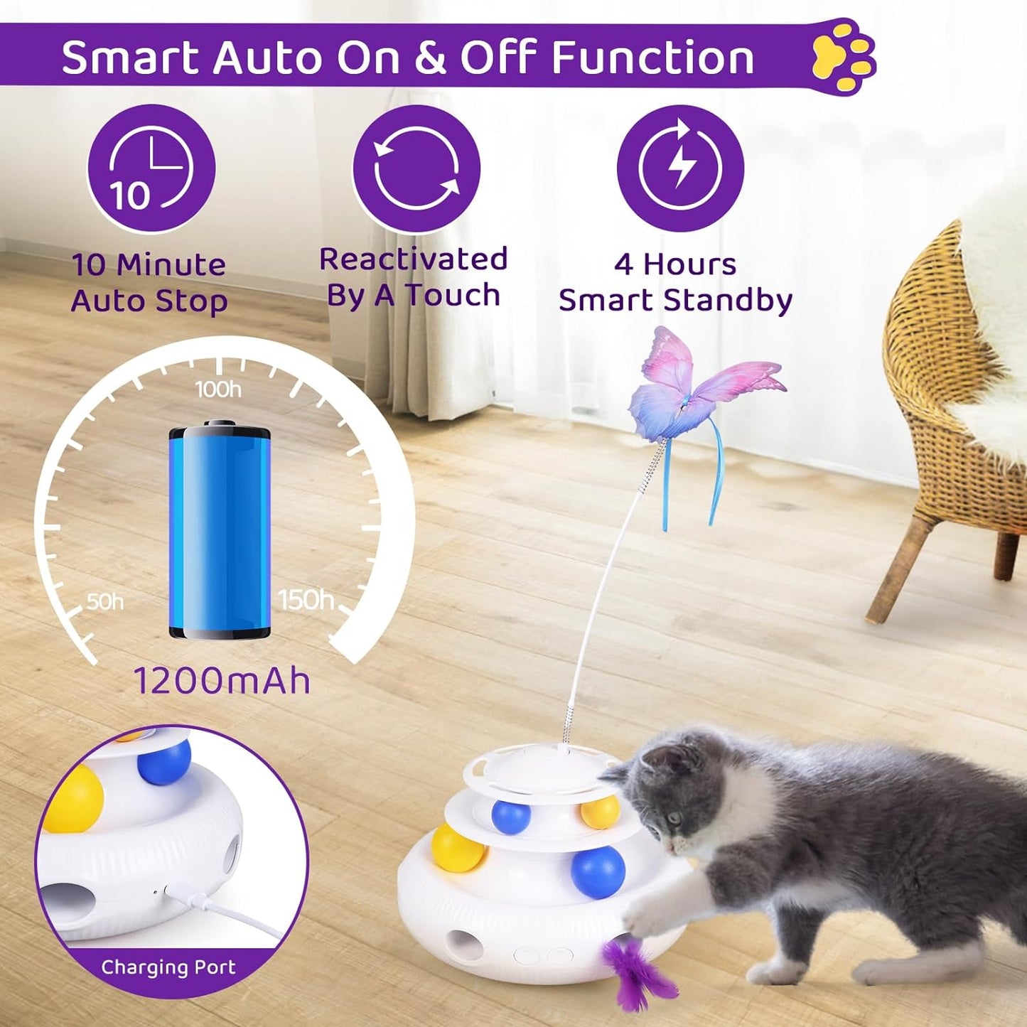 3-in-1 Automatic Interactive Cat Toy