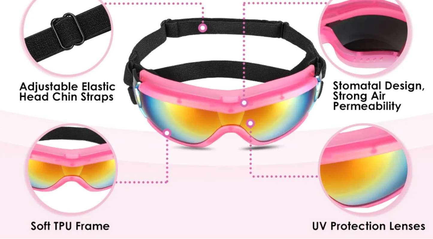 Ensemble lunettes et casque pour chien - Lunettes de soleil de protection UV pour grands chiens