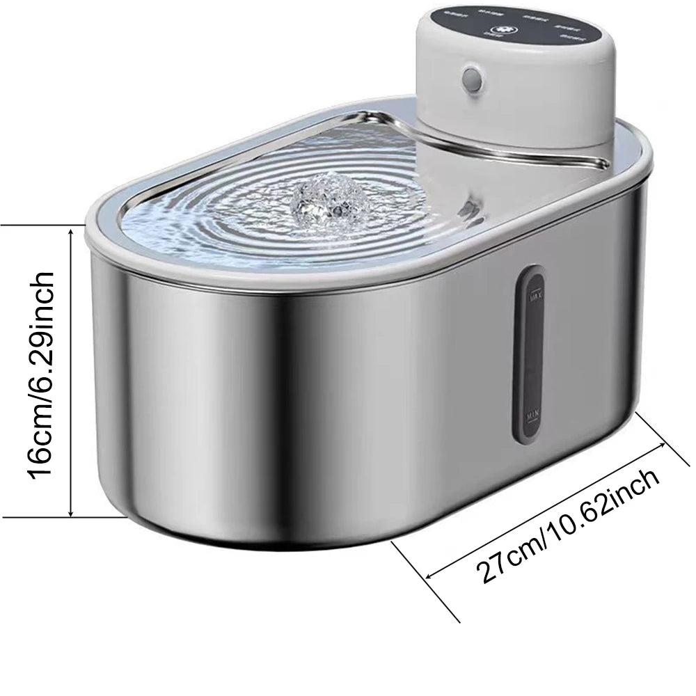 Fontaine à eau intelligente automatique pour chat - Distributeur d'eau pour animaux de compagnie sans fil à détection infrarouge 3L