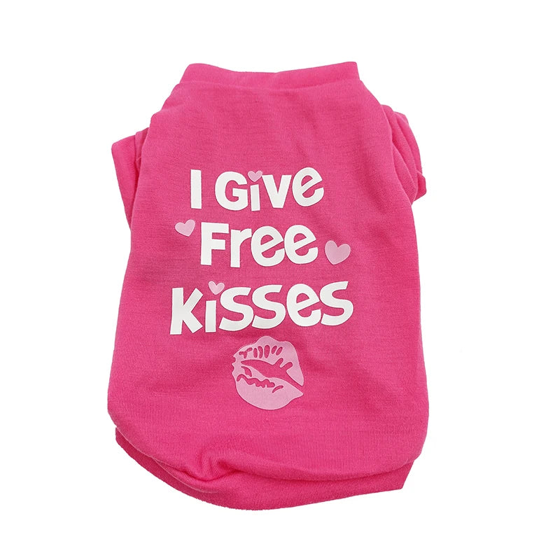 Printed Cotton T-Shirt Vest for Cats & Small Dogs