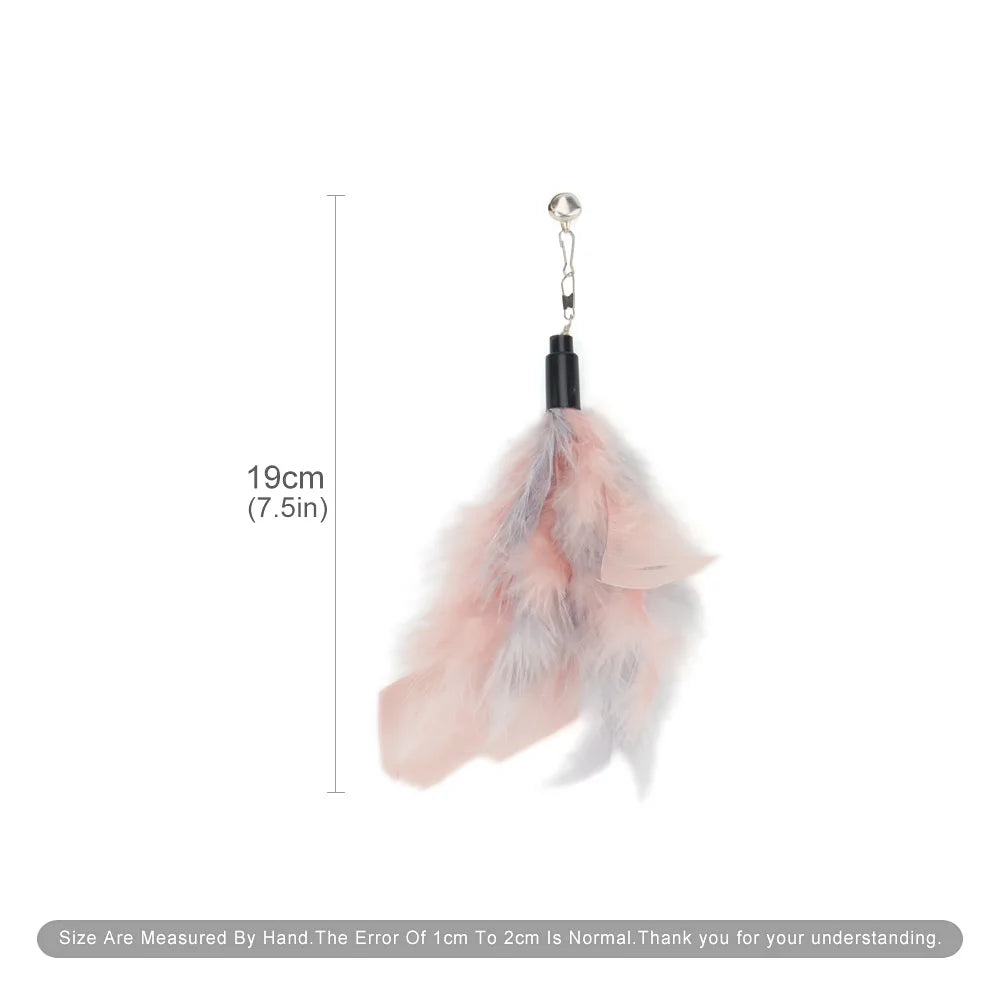 Bright Colour Feather Cat Teaser Replacement Pack (5 Pcs Random Mix)