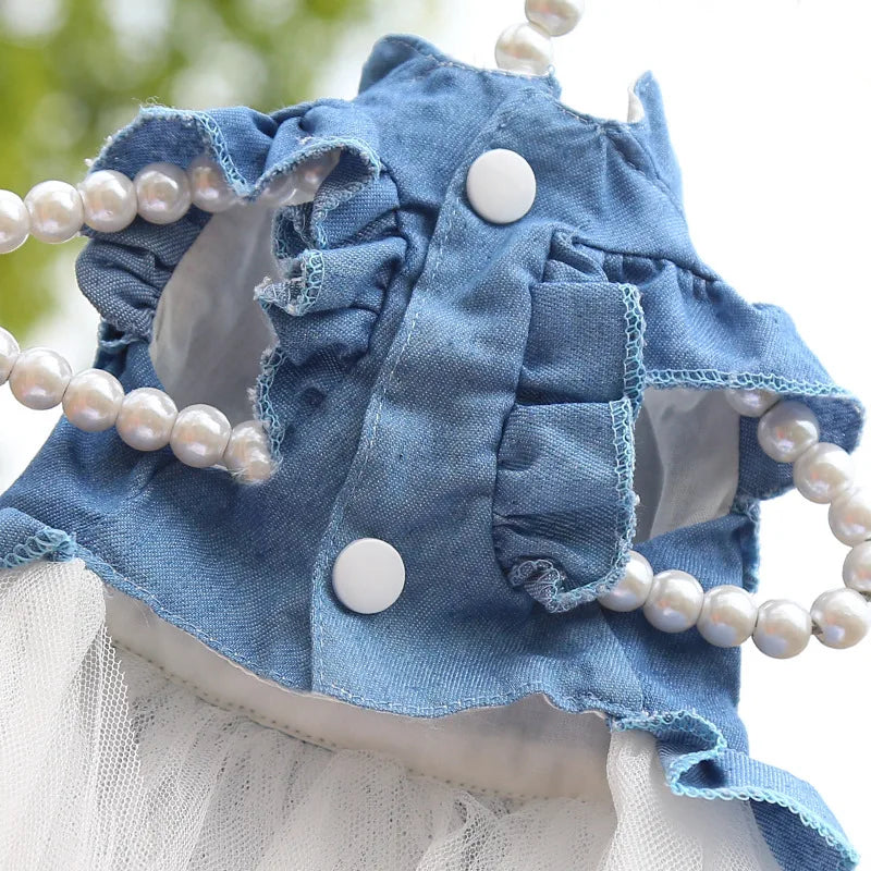 Denim Princess Dress for Small Dogs & Cats — XS to XXL