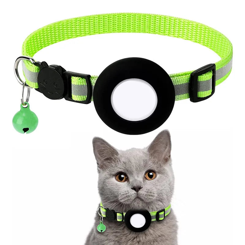 Reflective Breakaway Cat Collar with AirTag Holder & Bell