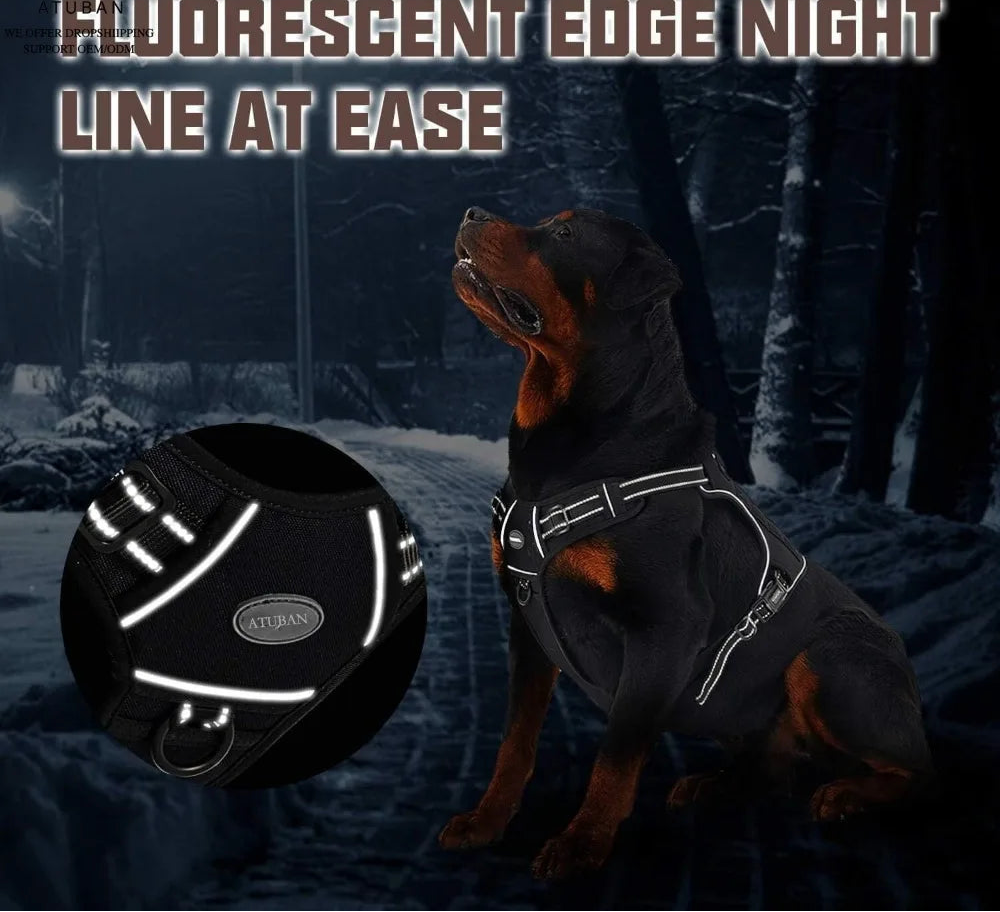 No-Pull Tactical Dog Harness with Reflective Strips