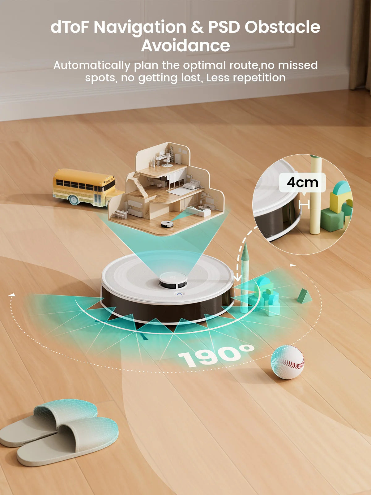 Robot Vacuum Cleaner with Laser Navigation & 6000Pa Suction | Anti-Tangle
