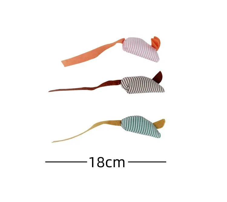 Plush Mouse Cat Toy - Colourful Catnip Mice for Kittens (20 Pack)