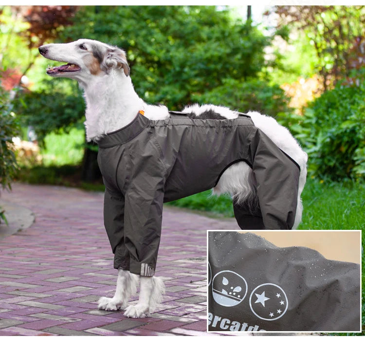 Waterproof Dog Raincoat Jumpsuit for Medium & Large Dogs