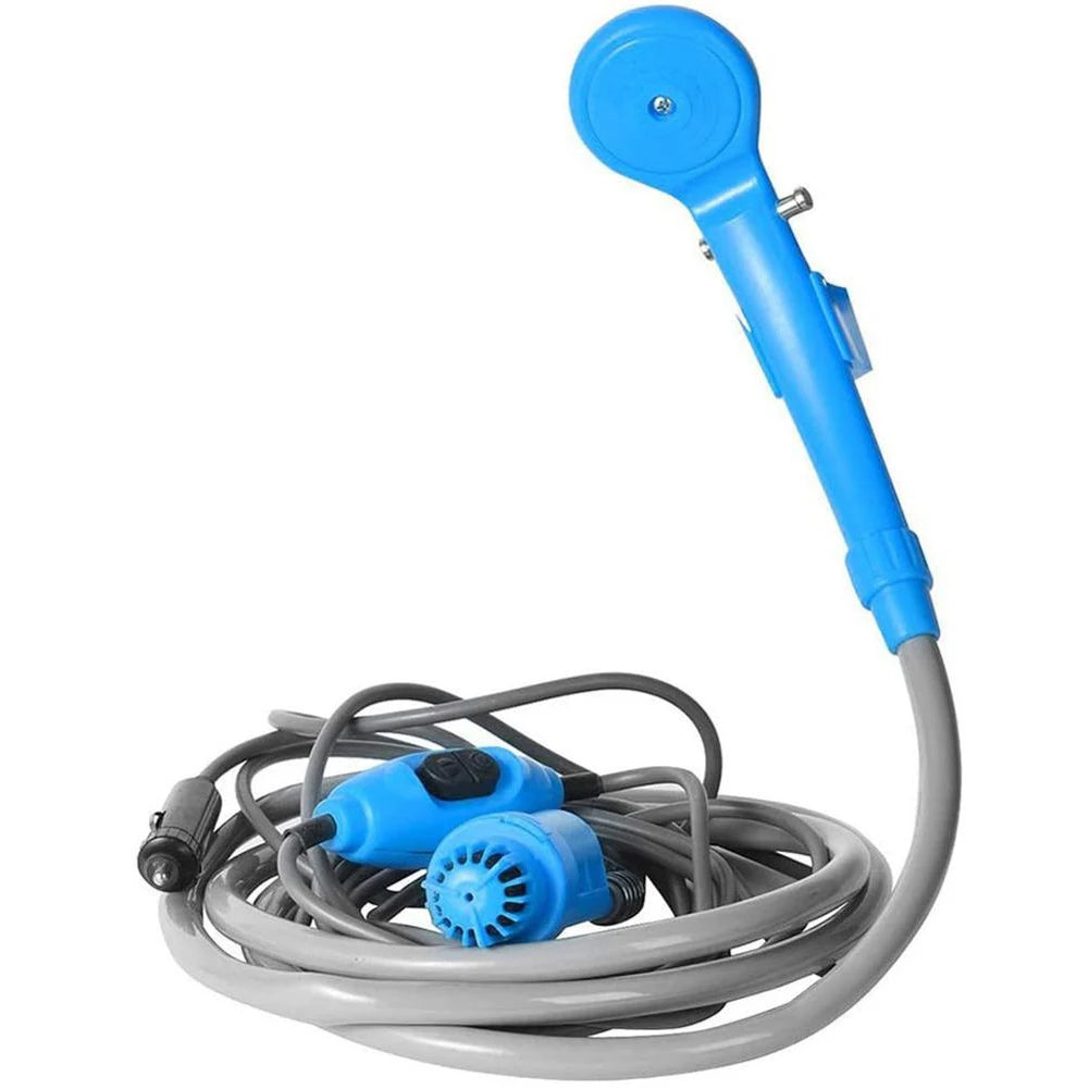 12V Portable Camping Shower Pump with Foldable Bucket Options