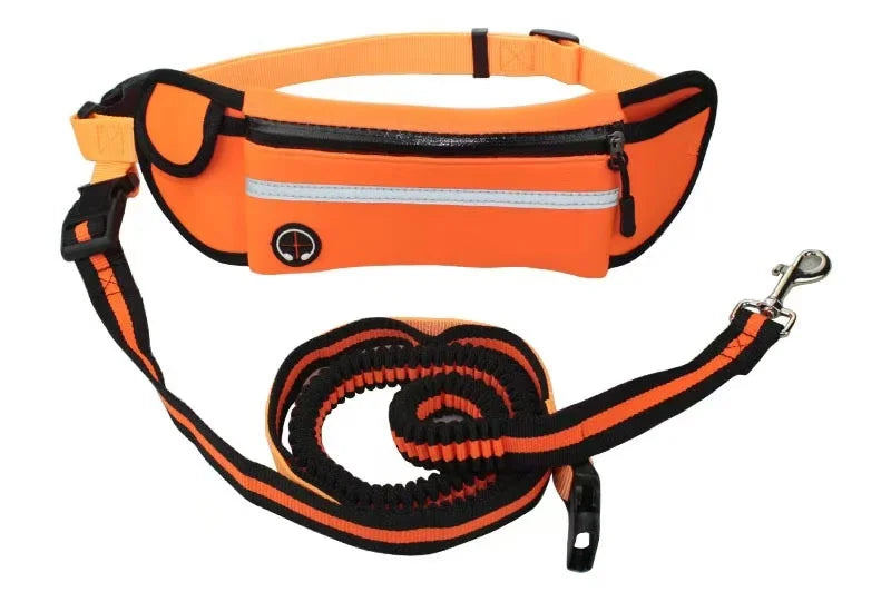 Hands-Free Running Dog Leash Set with Waist Bag & Reflective Belt