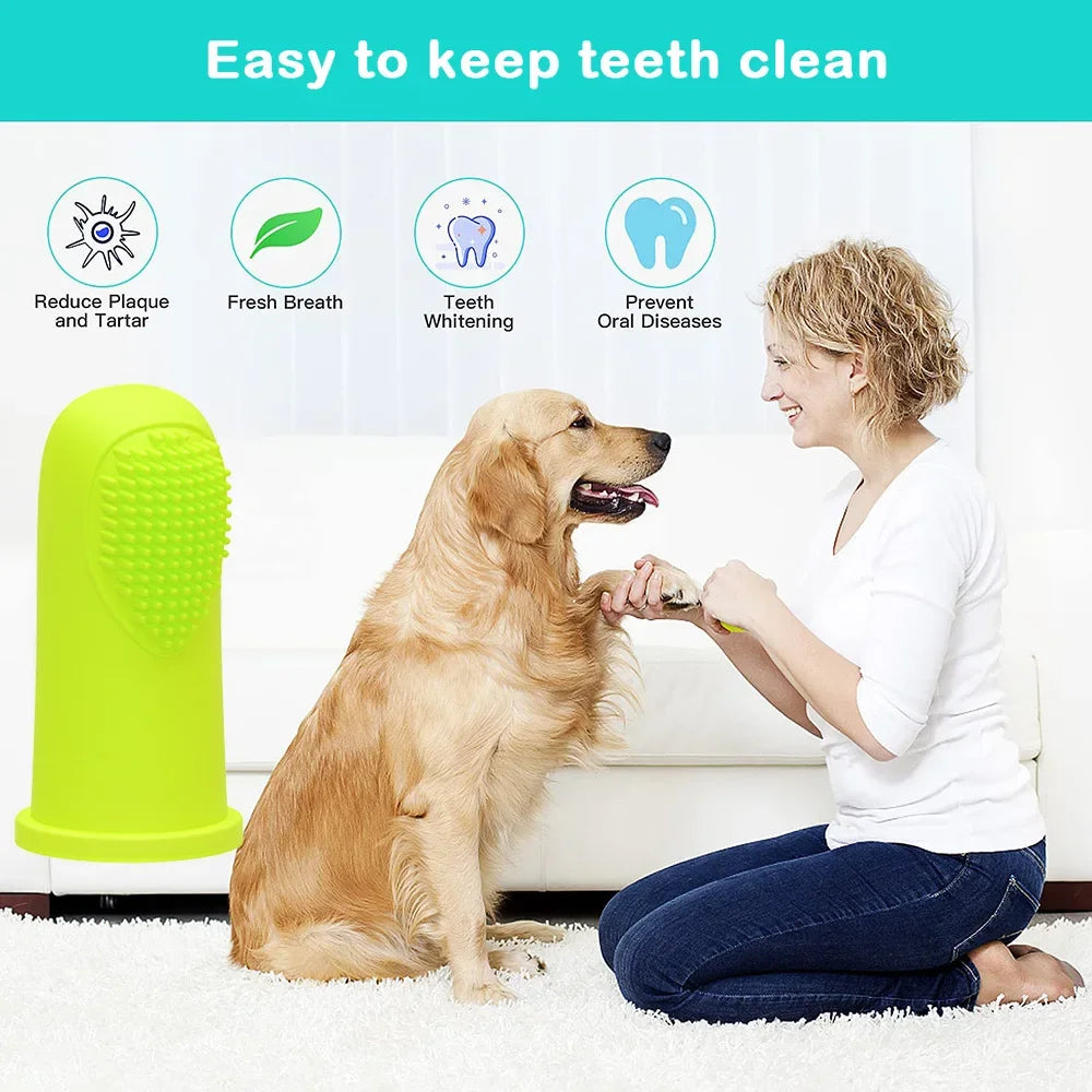 Dog Finger Toothbrush - Silicone Dental Care Toy for Small Dogs