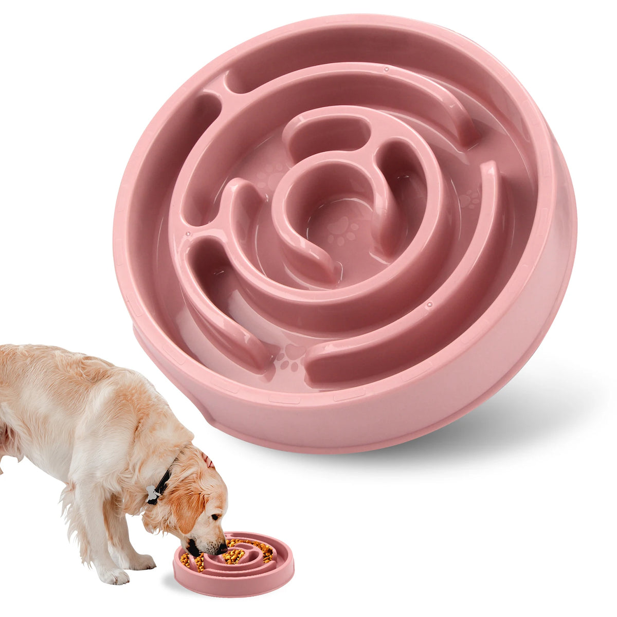 Dog Slow Feeder Bowl with Anti-Slip Pads