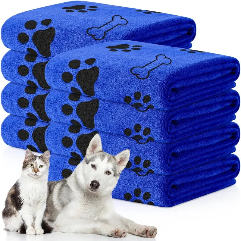 Serviette pour animaux de compagnie en microfibre à séchage rapide - Serviette de bain super absorbante pour chiens et chats